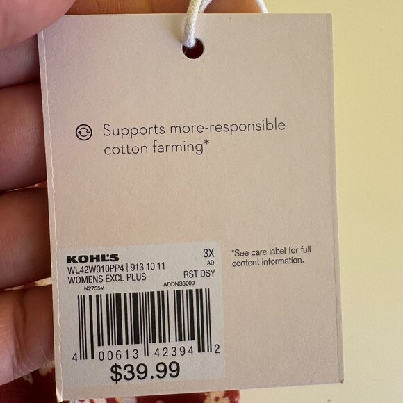 LC Lauren Conrad Womens Lightweight Boho Top Size 3X Red Floral Tie V Neck Fairy - Picture 5 of 9